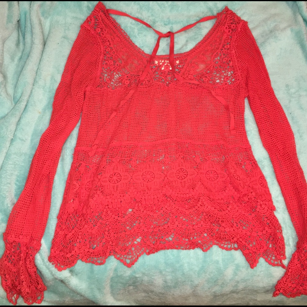Orange crochet top